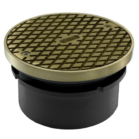 Jones Stephens 4in. PVC Hub Fit Base Cleanout with 3-1/2in. Plastic Spud and 5in. Nickel Bronze Cover with Ring C59203